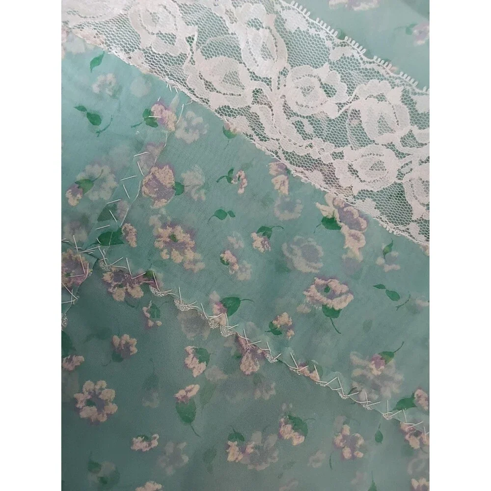 Vintage Organza Tablecloth Small Hand Stitched Trim